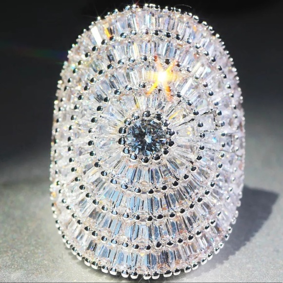 NEW 925 Sterling Silver Diamond Engagement Ring - Picture 4 of 5